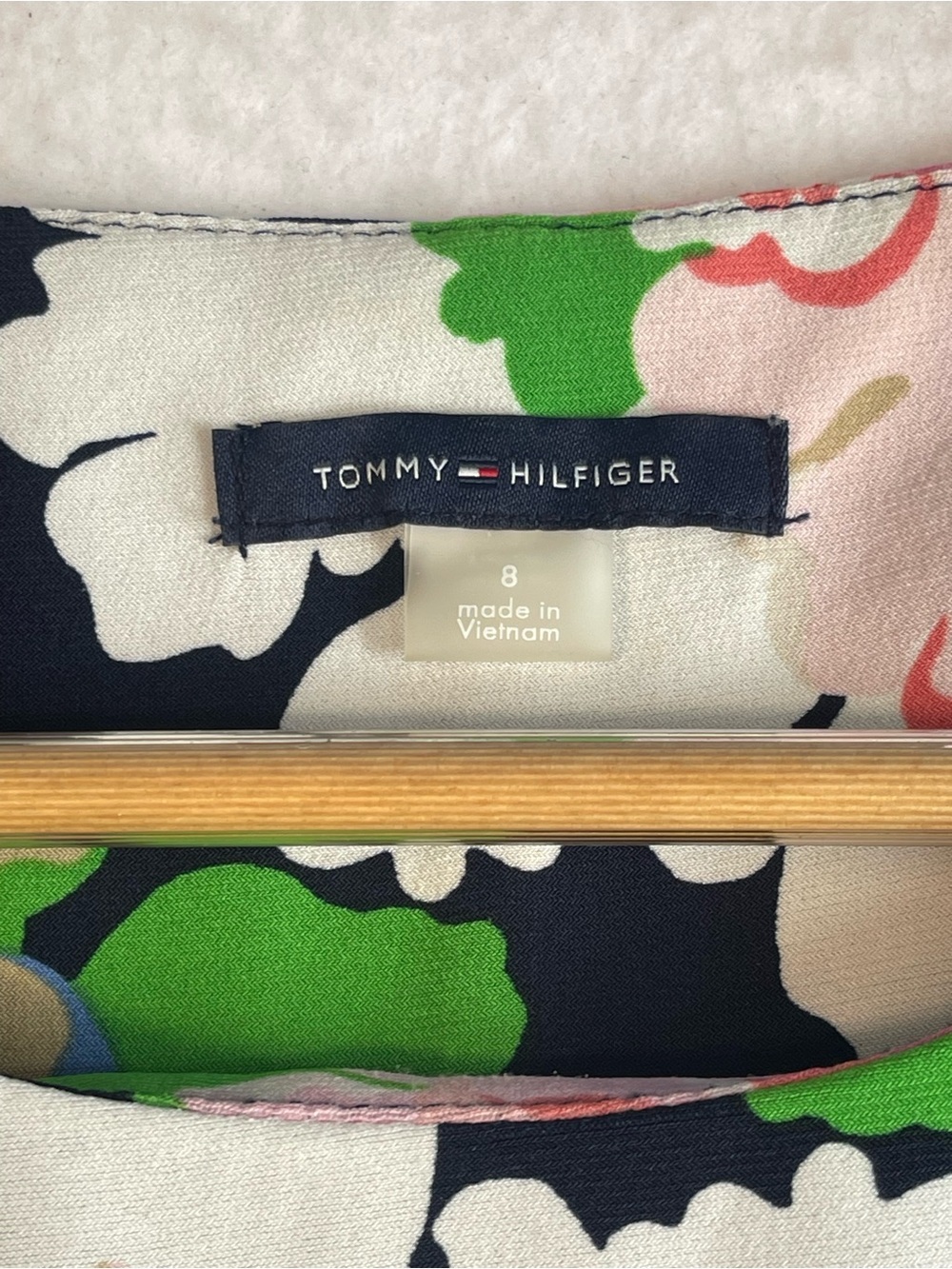 Tommy Hilfiger Floral Sleeveless Shift Dress Size 8 Navy Pink Green Peony Print - Picture 5 of 9